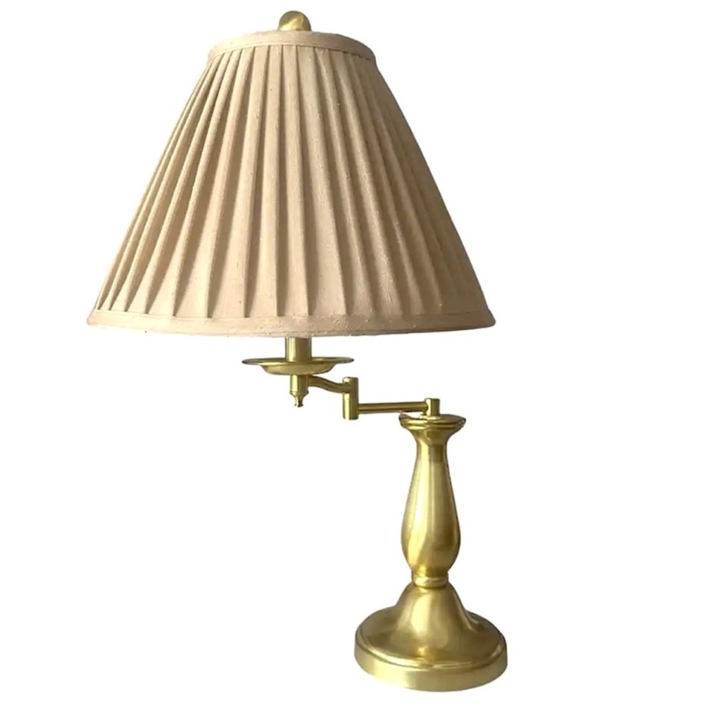 vintage solid brass Stiffel table lamps | swing arm | bedside table lamp